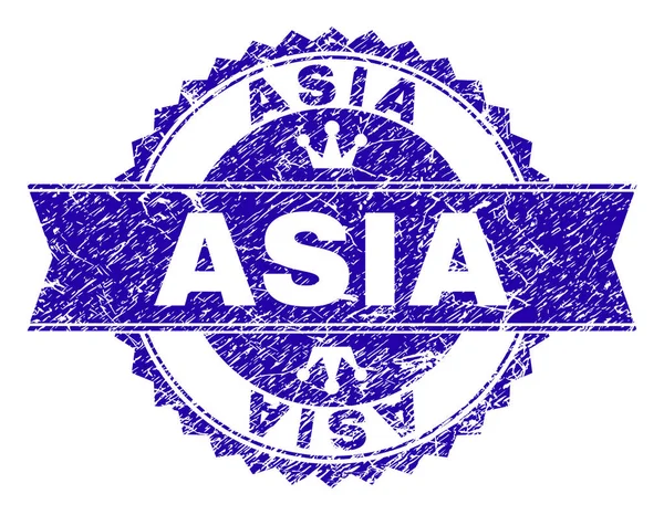 Grunge getextureerde Asia stempel-zegel met lint — Stockvector