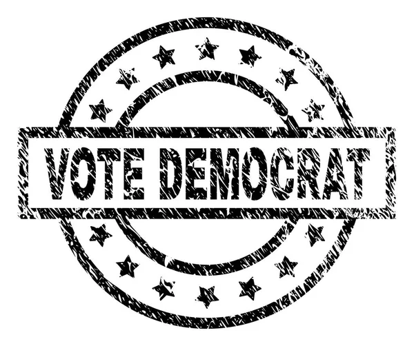 Sello de sello DEMOCRAT VOTE texturizado Grunge — Archivo Imágenes Vectoriales