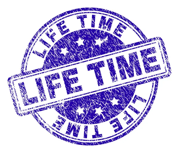 Gekraste getextureerde Life Time Stamp Seal — Stockvector