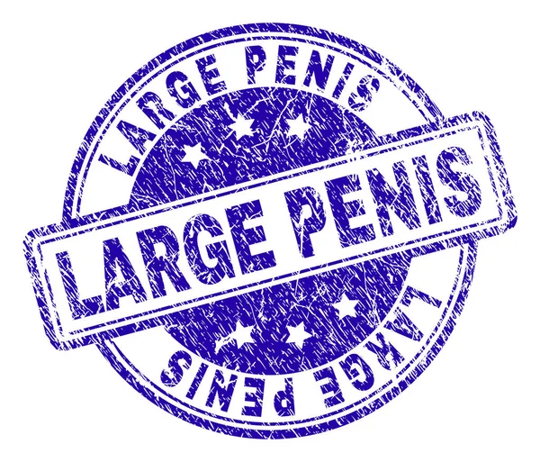 Scratched Textured LARGE PENIS Stamp Seal — Stock Vector