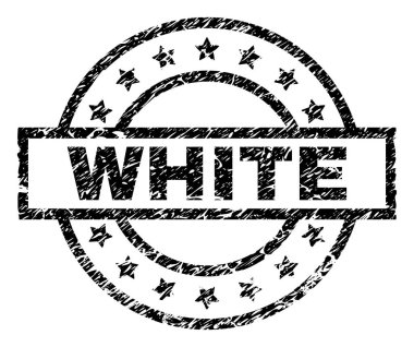 Grunge dokulu beyaz damga mühür