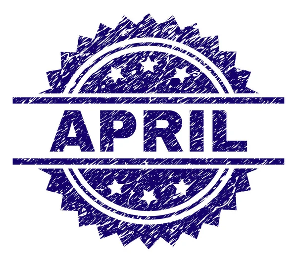 Zerkratzte texturierte Stempelmarke April — Stockvektor