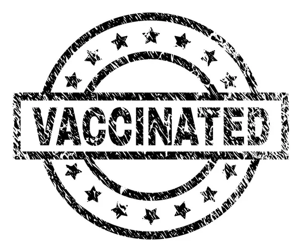 予防接種をグランジ テクスチャ スタンプ シール — ストックベクタ