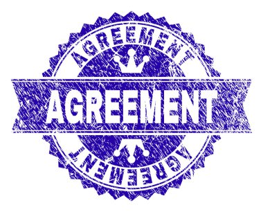 Grunge sözleşmesi damga mühür kurdele ile dokulu