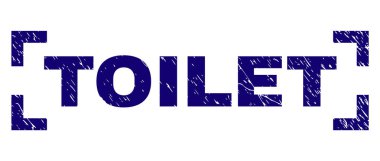 Dokulu tuvalet damga mühür köşeleri içinde çizik