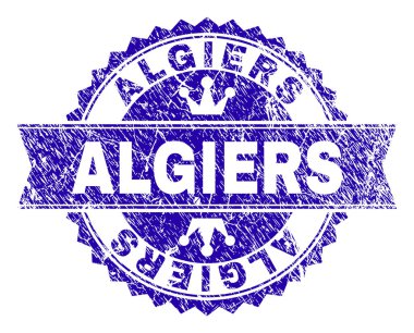 Dokulu Algiers damga mühür kurdele ile çizik