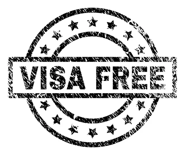 Selo de carimbo livre de visto texturizado raspado —  Vetores de Stock