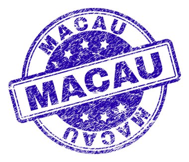 Dokulu Macau damga mühür çizik