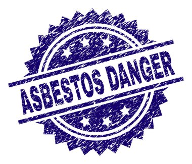 Dokulu asbest tehlike damga mühür çizik