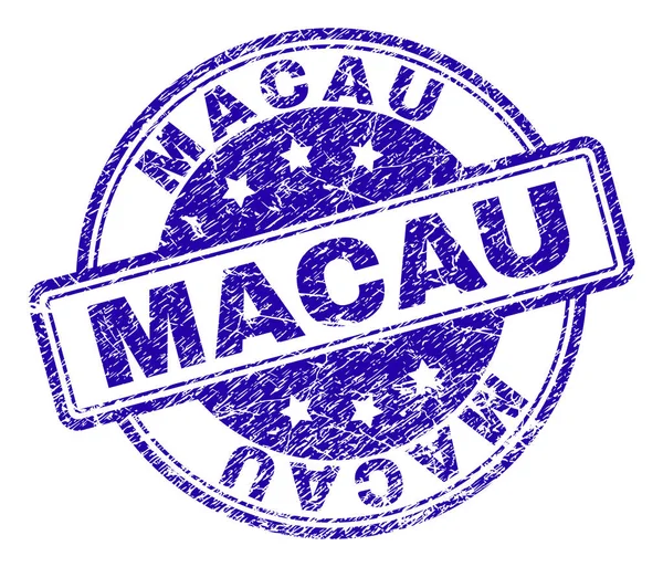 Scratched Textured MACAU Stamp Seal — Stock Vector