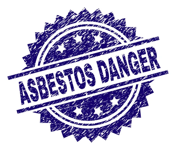 Dokulu asbest tehlike damga mühür çizik