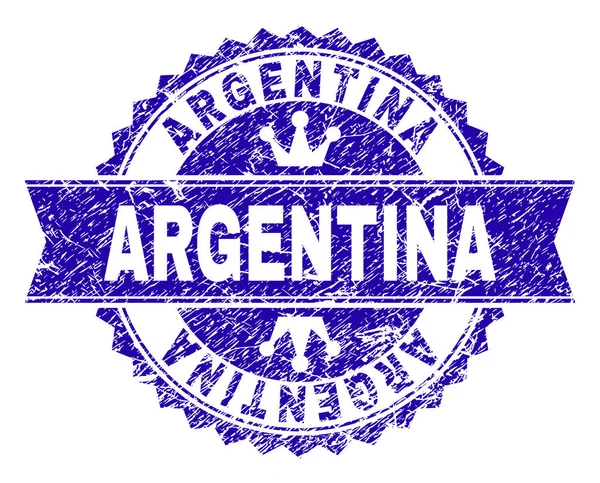 Sello de sello ARGENTINA con textura rayada con cinta — Vector de stock