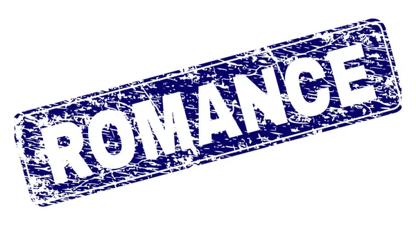 Zerkratzte Romantik gerahmt gerundeter Rechteck-Stempel — Stockvektor