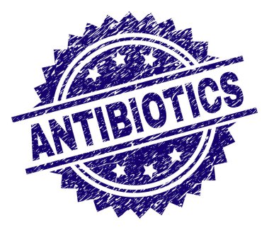 Grunge antibiyotik damga mühür dokulu
