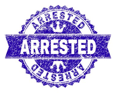 Kurdele ile dokulu tutuklandı damga mühür çizik