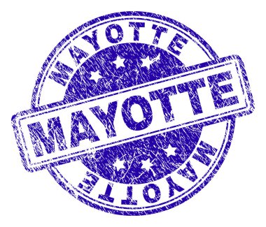 Dokulu Mayotte damga mühür çizik