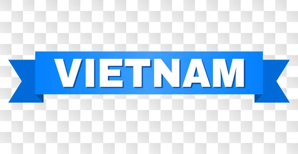 Blauw lint met Vietnam titel — Stockvector