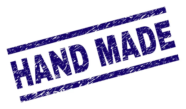Подряпаний текстурований штамп HAND MADE — стоковий вектор