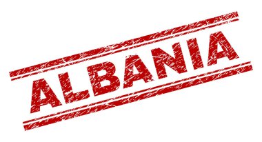 Grunge Arnavutluk damga mühür dokulu