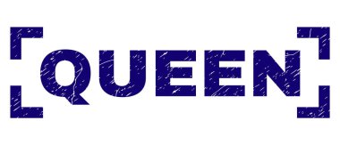 Grunge Kraliçe damga mühür köşeler arasında dokulu