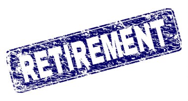 Yuvarlatılmış dikdörtgen damga grunge emeklilik çerçeveli