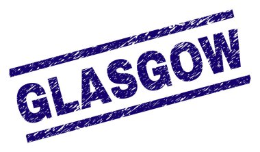 Dokulu Glasgow damga mühür çizik