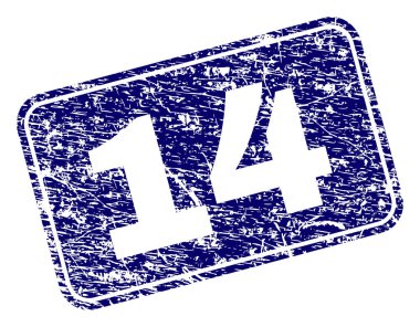 Yuvarlatılmış dikdörtgen damga grunge 14 çerçeveli