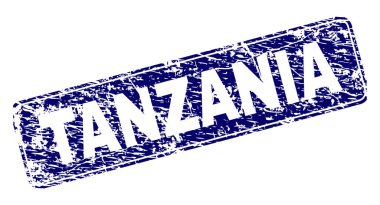Yuvarlatılmış dikdörtgen damga çizilmiş Tanzanya çerçeveli