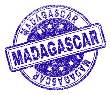 Grunge Madagaskar damga mühür dokulu