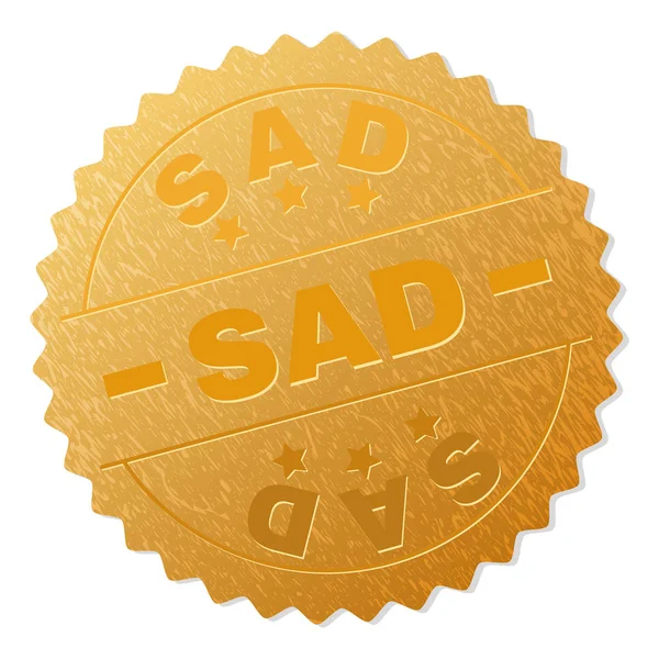 Altın üzgün madalyon damgası — Stok Vektör