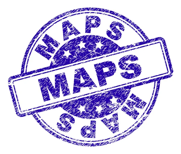 Grunge Texturé MAPS Stamp Seal — Image vectorielle