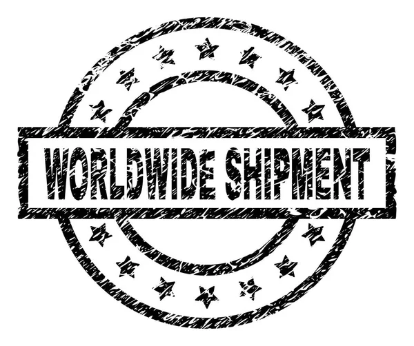 Grunge Textured WORLDWIDE SHIPMENT Sello de sello — Vector de stock