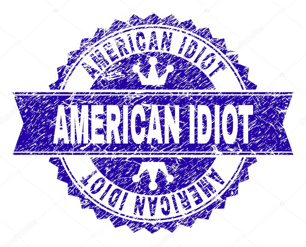 Grunge Textured AMERICAN IDIOT Stamp Seal with Ribbon