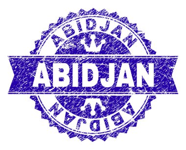 Grunge Abidjan damga mühür kurdele ile dokulu