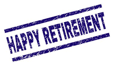 Çizik dokulu mutlu emeklilik damga mühür