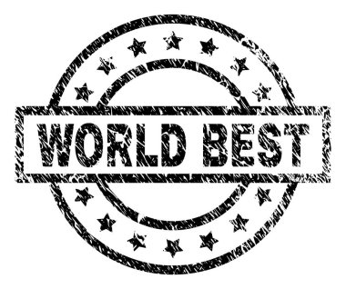 Grunge dünya en iyi damga mühür dokulu