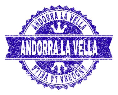 Dokulu Andorra La Vella damga mühür kurdele ile çizik