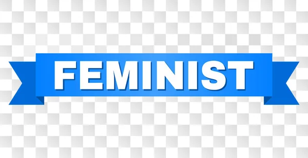 Feminist başlık ile mavi bant — Stok Vektör