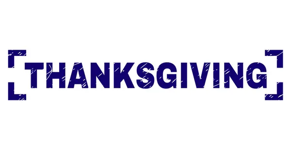 Repad texturerat Thanksgiving stämpel försegla inuti hörnen — Stock vektor