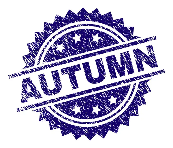 Grunge texturerat hösten stämpelplatta — Stock vektor