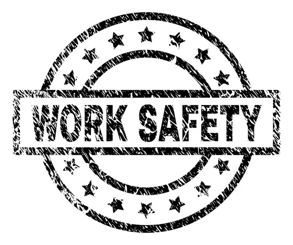 Selo de carimbo de segurança de trabalho texturizado Grunge — Vetor de Stock