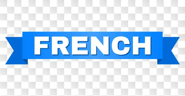 Fransızca metin ile mavi şerit — Stok Vektör