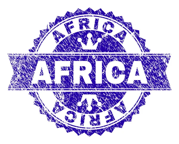 Sceau de timbre AFRIQUE texturé rayé avec ruban — Image vectorielle