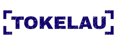 Dokulu Tokelau damga mühür köşeler arasında çizik