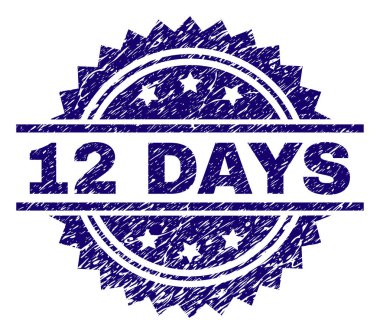 Dokulu 12 gün damga mühür grunge