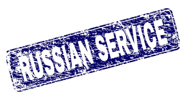 GRunge RUSSIAN SERVICE Sello de rectángulo redondeado enmarcado — Vector de stock