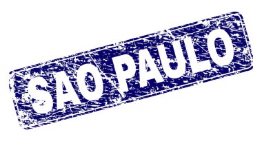 Yuvarlatılmış dikdörtgen damga çizilmiş Sao Paulo çerçeveli