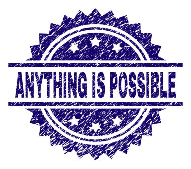 Grunge dokulu bir şey mümkün damga mühür