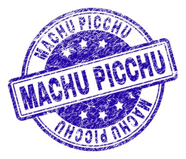 Dokulu Machu Picchu damga mühür çizik