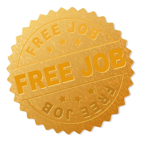 Golden FREE JOB Timbre d'insigne — Image vectorielle